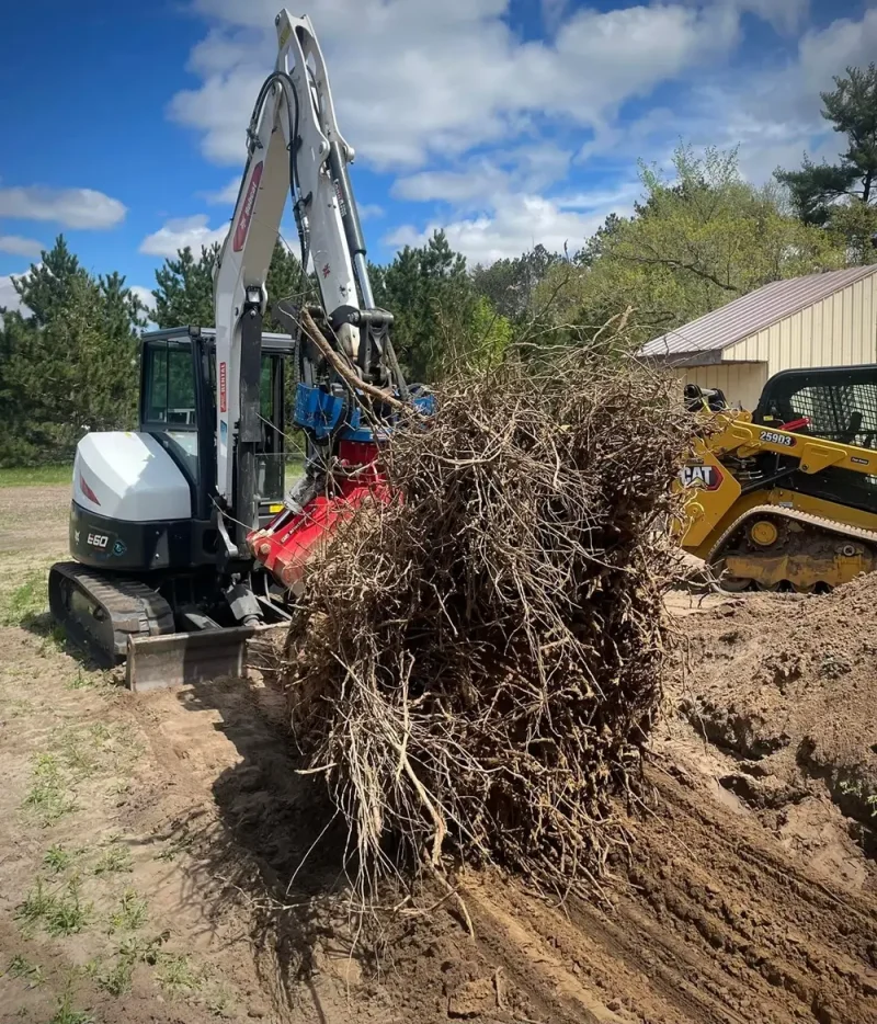 Dead tree removal near shop by Jake's Top Notch Tree Service in Princeton Minnesota