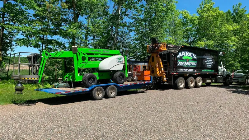Tree trimming services being performed by professionals in Anoka, MN.
